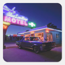 Tucumcari, New Mexico, United States. Route 66 2 Square Stickers