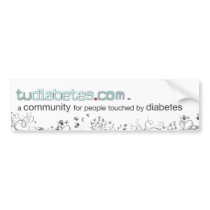 TuDiabetes.com  Color Bumper Sticker |White Line| bumper stickers