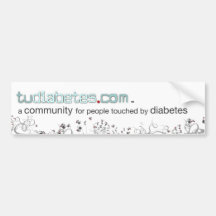 TuDiabetes.com  Color Bumper Sticker |White Line|