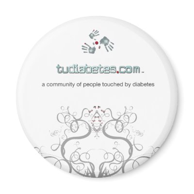 TuDiabetes.com  Square Magnet |White Line| by tudiabetes