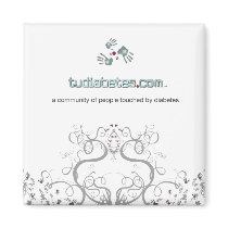 TuDiabetes.com  Square Magnet |White Line|