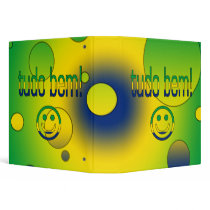 Tudo Bem! Brazil Flag Colors Pop Art Binder