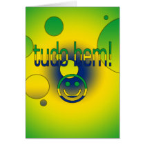 Tudo Bem! Brazil Flag Colors Pop Art Greeting Card