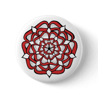 Tudor Rose Mandala Red Buttons by kabloo20