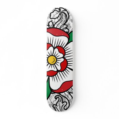 Tudor Rose Skateboard Deck by saundejm