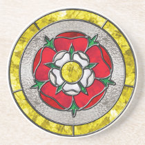 Tudor Rose Stained Glass coasters