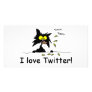 Tuff Kitty loves Twitter Customized Photo Card