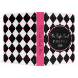 Tufted Harlequin Pink and Black Photo Album Binder