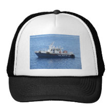 Tug Boat on Blue Water Mesh Hat