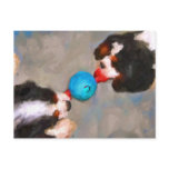 Tug of War Cavalier KC Spaniels Postcard