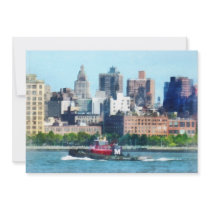 Tugboat Against Manhattan Skyline invitations