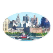 Tugboat Against Manhattan Skyline stickers