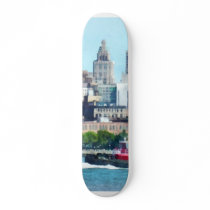 Tugboat Against Manhattan Skyline Skate Deck