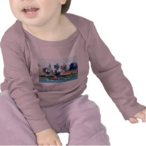 Tugboat Against Manhattan Skyline t-shirts