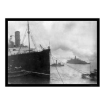 Tugs Pulling Lusitania 1914 posters by lc_vintagephotos Tugs Pulling Lusitania 1914 posters