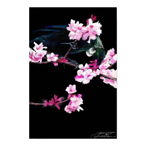 Tui Bird feeding On Cherry Blossoms - Poster print