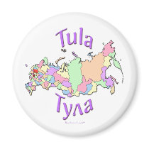 Tula City Russia Map magnets