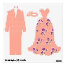 Tula Floral Batik Bride-Groom Wall Decal