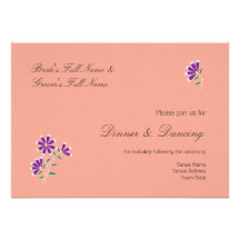 Tula Floral Batik Wedding Reception Invitation