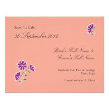 Tula Floral Batik Wedding Save The Date Card Personalized Invite