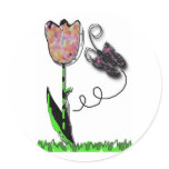 tulip and butterfly sticker