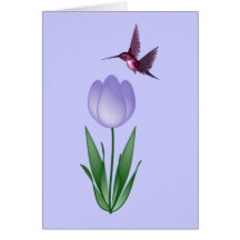 Tulip and Hummingbird Greeting Cards