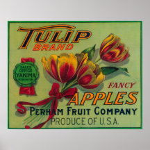 Tulip Apple Crate LabelYakima, WA Print