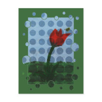 Tulip, Bee and Bubbles Postcard