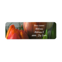 Tulip blooms custom return address label