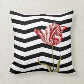 Tulip Botanical Chevron Stripe Pattern Pillows