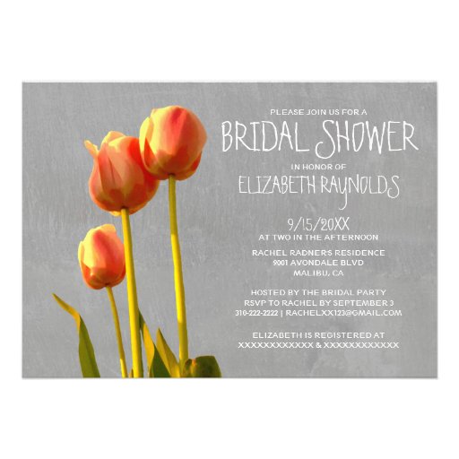 Tulip Bridal Shower Invitations