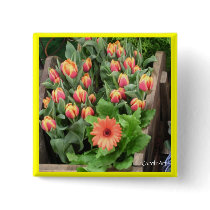 Tulip Cart Flower Pin buttons