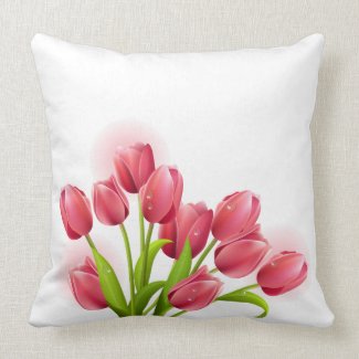 Tulip flower decorative floral pillow
