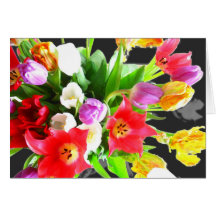 Tulip Flowers Bouquet Card