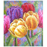 Tulip Flowers Floral Painting Art - Multi t-shirts