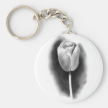 TULIP IN PENCIL: REALISM ART KEY CHAIN