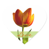 Tulip Love Heart Wedding Sticker Envelope Seals
