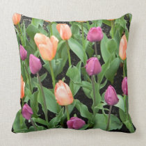 Tulip (Peach and Purple) Pillow pillows
