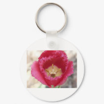 tulip,pink fringe tulip keychains