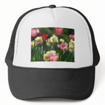 tulip,pink tulip and daffodil hats