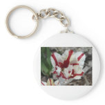 tulip,red and white fringe keychains