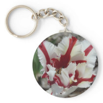 tulip,red and white fringe keychains