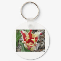 tulip,red and yellow fringe keychains