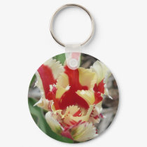 tulip,red and yellow fringe keychains