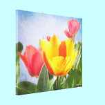 Tulip Spring Joy in Pink and Yellow canvas prints