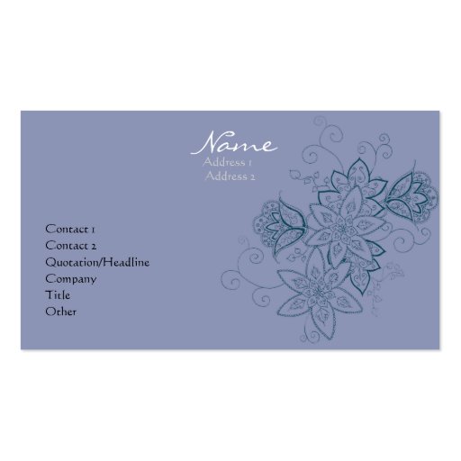 Tulip Tattoo Business Cards (Dusk)