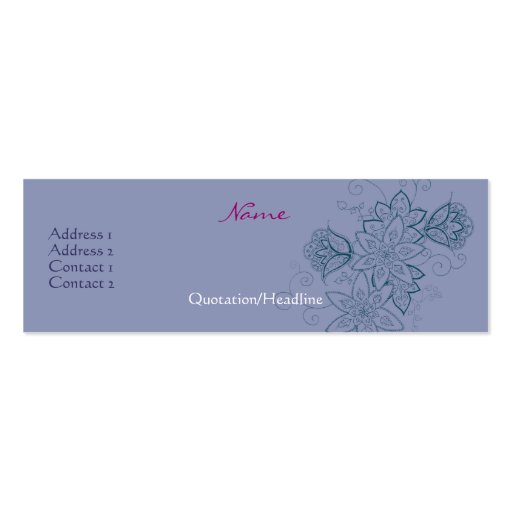 Tulip Tattoo Slim Profile Cards (Dusk) Business Cards (front side)