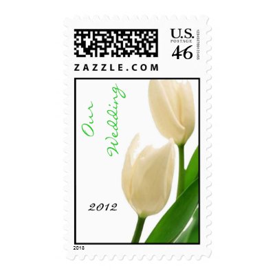 Tulip Wedding Postage Stamps Template