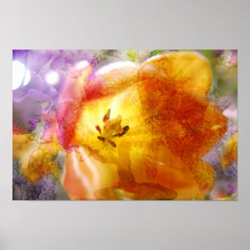 Tulip wisteria collage - Print print