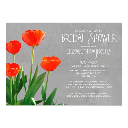 Tulips Bridal Shower Invitations